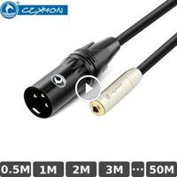Cáp âm thanh DIY Aux 3.5mm ra Canon XLR Male CZXYON cho Micro, Vang, Guitar, Mixer từ 1m đến 50m