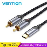 Cáp âm thanh Vention USB C sang RCA Loại C đến 2 Cáp RCA cho bộ khuếch đại loa Huawei Xiaomi Laptop 1m 2m 3m USB C Splitter RCA Y