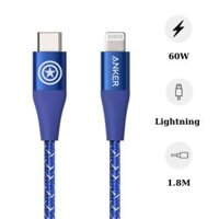 Cáp Anker Powerline II USB-C to Lightning (6FT/1.8M) A9551 Phiên bản Marvel (Captain America)