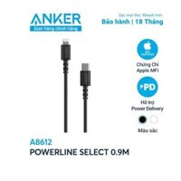 Cáp Anker PowerLine USB-C to Lightning 0.9m A8612