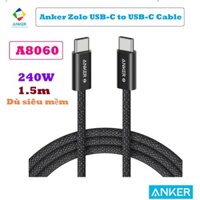 Cáp Anker Zolo A8060 240W USB C to USB C | PD3.1 Dây bện dù mới siêu mềm | Chiều dài 1.5m
