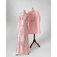 Cặp áo dài cưới cô dâu chú dễ hiện đại, sang trọng phù hợp cho lễ ăn hỏi , đám cưới mẫu áo nhà Áo Dài CAM mã AD20