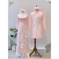 Cặp áo dài Hồng , đơn giản nhưng toát lên vẻ đẹp cao cấp tao nhã , Áo Dài CAM mã AD1430