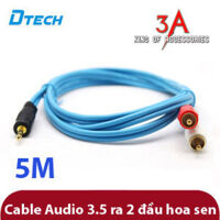 Cáp audio 3.5 ra 2 cổng bông sen chính hãng Dtech DT-6213