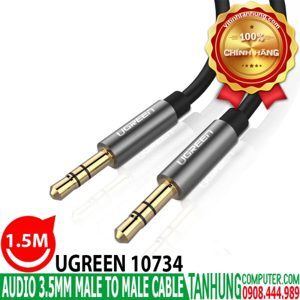Cáp Audio 3.5mm dây tròn mạ vàng 24K Chính hãng Ugreen 10734