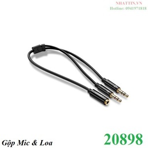 Cáp Audio 3.5mm ra 2 đầu 3.5mm 1 loa 1 Mic Ugreen 20898