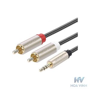 Cáp Audio 3,5mm ra 2 đầu RCA dài 1m Ugreen 20821