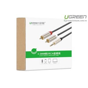 Cáp Audio 3,5mm ra 2 đầu RCA dài 1m Ugreen 20821