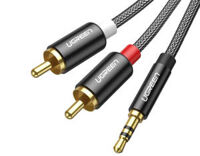 Cáp Audio 3.5mm ra 2 đầu RCA Ugreen 60240 dài 1m