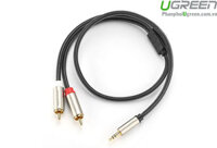 Cáp Audio 3.5mm To 2 RCA 1m Ugreen 20821 Mạ Vàng