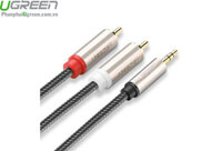 Cáp Audio 3.5mm To 2 RCA 2M Ugreen 20823 Mạ Vàng