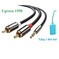 Cáp Audio 3.5mm to AV 2 đầu hoa sen RCA dài 3 Mét Ugreen 10590 Tặng đèn led