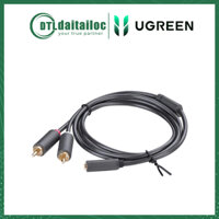 Cáp Audio (âm thanh) 3.5mm Âm ra 2 đầu RCA (bông sen) dài 1M (AV102) Ugreen 10588