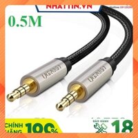 Cáp Audio AUX 3.5mm dài 0,5m chính hãng Ugreen 40778 bọc vải cao cấp  - Phân Phối Chính Hãng