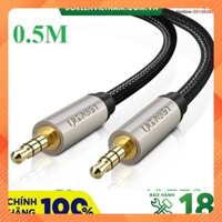 Cáp Audio AUX 3.5mm dài 0,5m chính hãng Ugreen 40778 bọc vải cao cấp