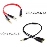 Cáp audio chia jack 3.5 ra 2 đầu 3.5 phone và micro