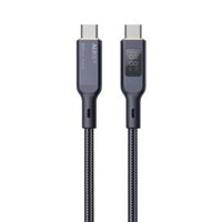 Cáp Aukey CB-MCC101 C-C bọc dù màn hình LCD 100W 1.2m