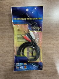 Cáp av 1 3.5 ra 2 bông sen dây đen 1.5m