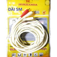 Cáp Av 3.5 Ra 2 Đầu Bông Sen 5M (Dây Trắng)