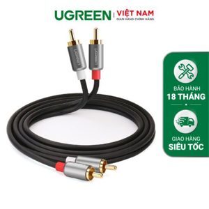 Cáp AV hoa sen 2-2 đầu RCA dài 1m chính hãng Ugreen 30747