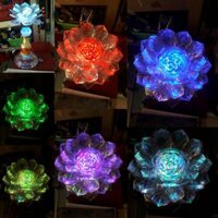 Cặp Bàn Thờ Cúng Led Đèn Bông (Hoa) Sen Đổi 6 Màu 30cm
