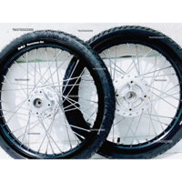 CẶP BÁNH CĂM EXCITER 135 NIỀN NHÔM DALE ĐEN ĐÙM YAZ .CĂM X1R VỎ MICHELIN 50.60.GẮN VỪA NHƯ ZIN .