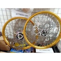 CẶP BÁNH CĂM RAIDER SATRIA KÈM 2 ĐĨA NIỀNG BANZAI (MÀU VÀNG) THÁI LAN ĐÃ RÚT CĂM SẴN MÓI Y NHƯ HÌNH ẢNH