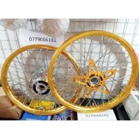 CẶP BÁNH CĂM RAIDER SATRIA KÈM PAD LỒNG NHÔM XÀI LẠI ĐĨA ZIN NIỀNG BANZAI (MÀU VÀNG) THÁI LAN ĐÃ RÚT CĂM SẴN