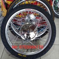 CẶP BÁNH CĂM SIRIUS ,NIỀN NHÔM BAN ZAI THÁI, ĐÙM CĂM MẠ CROM , VỎ CRV THÁI 60.70 KÈM THEO MÁ  PHANH