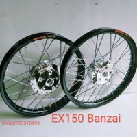 CẶP BÁNH EX 150 CĂM ĐÙM MẠ CRÔM NIỀN NHÔM BANZAI THÁI 1.4 1.6