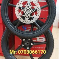 CẶP BÁNH MÂM 5 CÂY  RCB CHÍNH HÃNG 1.6 1.6, VỎ MICHELLIN kèm đĩa.