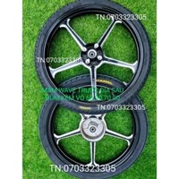 CẶP BÁNH MÂM CNC AT RACING 1.4 1.6 GẮN XE WAVE, FUITRO TRƯỚC ĐĨA SAU ĐÙM CÓ 3 MÀU XANH, ĐỎ ,ĐEN .KÈM VỎ CAMEL 60.70