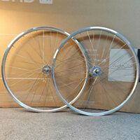 Cặp Bánh Xe Đạp Fixed Gear Bạc 700c Nan Hoa Inox 36 Lỗ Hợp Kim Nhôm Chính Hãng