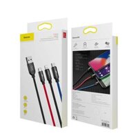 Cáp Baseus 3 đầu Iphone + Micro + Type C (1,2m)