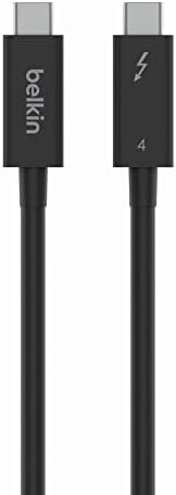 Cáp Belkin Thunderbolt 4 1M, 3,3 ft: Cáp USB-C đến USB-C, hỗ trợ sạc 100W, tương thích USB 4, Thunderbolt 3, MacBook Pro, eCPU và được chứng nhận Intel Thunderbolt.
