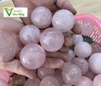 Cặp bi lăn tay đá thạch anh hồng 4cm