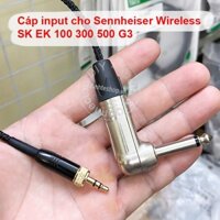 Cáp cắm ghita vào microphone không dây Sennheiser - 3.5mm screw lock to 6.35mm jack guitar audio cable Instrument cord for Sennheiser wireless SK EK 100 300 500 G3…