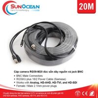 Cáp camera Golden Link RG59-M20 đúc sẵn nguồn và Jack BNC 20M