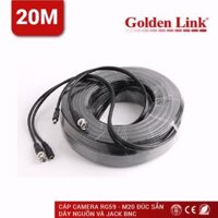 CÁP CAMERA GOLDEN LINK RG59-M20 ĐÚC SẴN DÂY NGUỒN, JACK BNC 20M