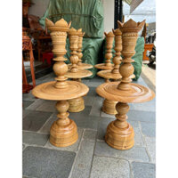 Cặp chân đèn cầy gỗ gõ tự nhiên 100% nhiều kích thước