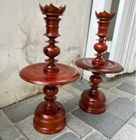 Cặp chân đèn cầy,chân đèn thờ gỗ tràm tự nhiên cao 60 cm MN6R
