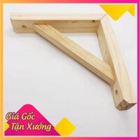 Cặp chân kệ gỗ treo tường, eke gỗ, giá đỡ chữ L gỗ tự nhiên