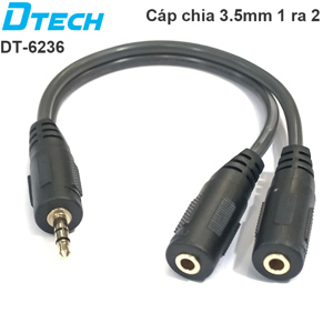 Cáp chia 2 cổng Audio 3.5mm 20cm Dtech DT-6236