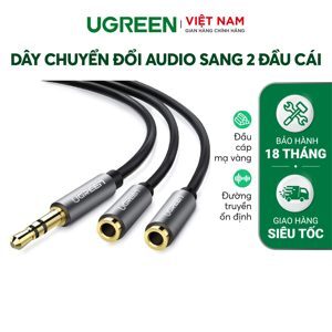 Cáp chia 2 cổng Audio 3,5mm dài 20cm chính hãng Ugreen UG-10532