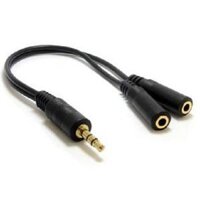 Cáp chia âm thanh 1 ra 2 cổng audio 3.5 mm SMH - Chia loa 1 ra 2 2 đầu mạ vàng