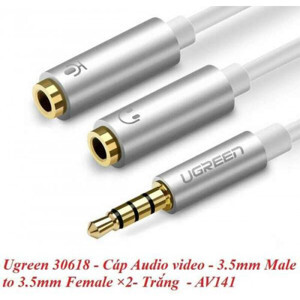Cáp chia âm thanh 1 ra 2 mic và audio Ugreen 30618