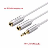 Cáp chia âm thanh 3.5mm 1 đầu đực ra 2 đầu cái mạ vàng Ugreen 10780 (20cm)