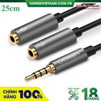 Cáp chia Audio 3.5mm ra 2 đầu 3.5mm Loa và Mic Ugreen 30619 chính hãng