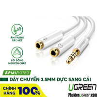 Cáp chia Audio 3.5mm ra Loa và Mic Mạ Vàng Ugreen 10789