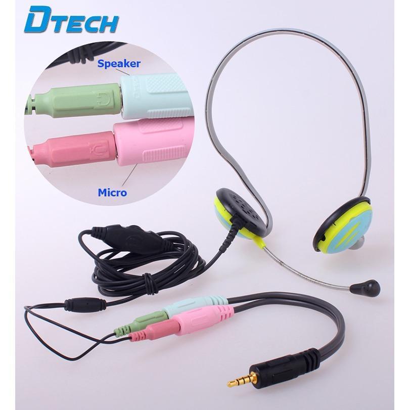 Cáp chia Audio 3.5mm ra Mic và Loa chính hãng Dtech DT-6237